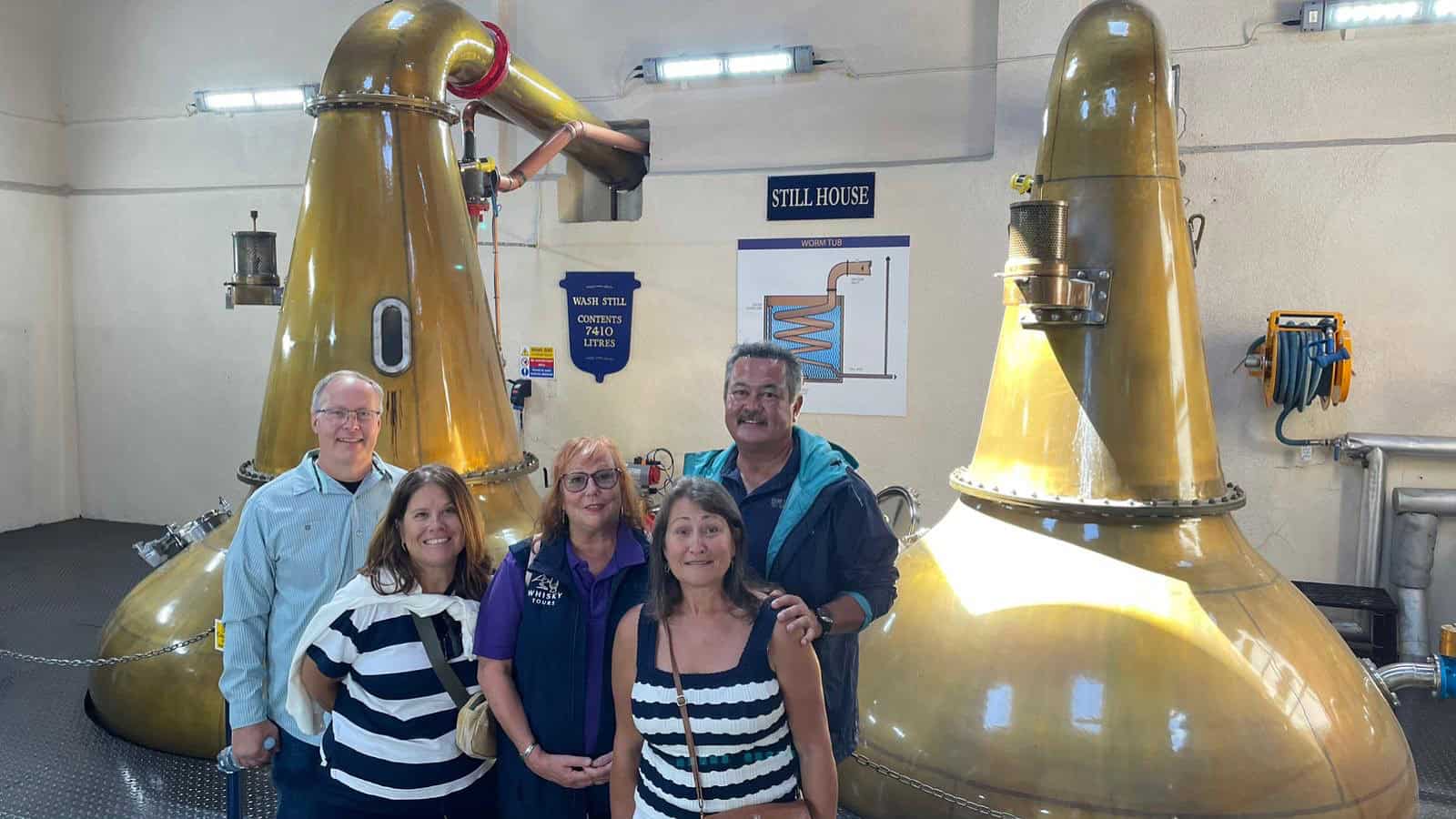 liz with usa group at royal lochnagar distillery