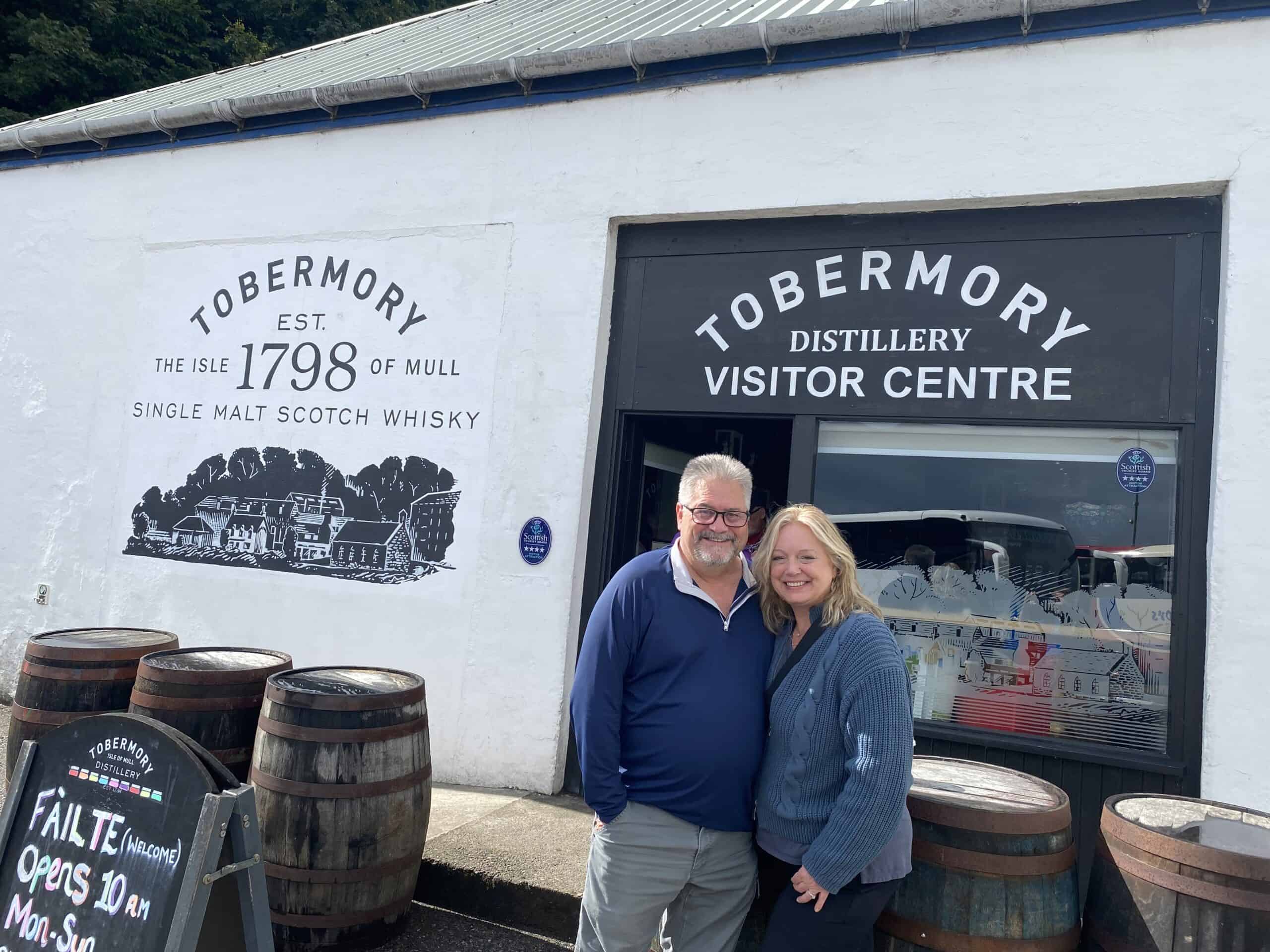sue and mark at tobermory distillery
